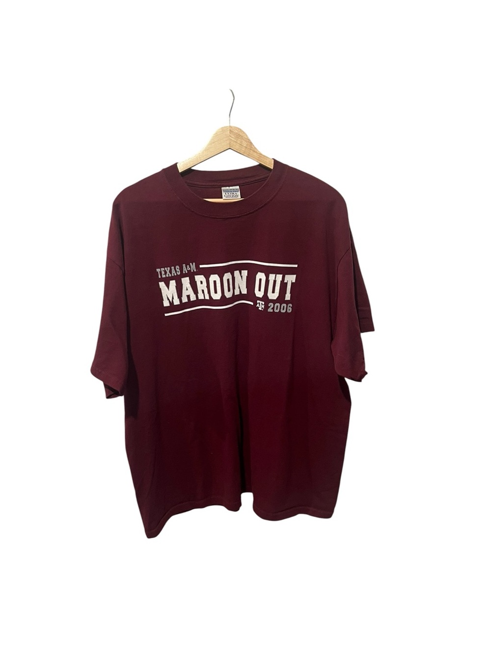 Texas A&M Aggies Maroon Out 2006 Vintage TShirt XL 12th Man Gildan Ultra Cotton